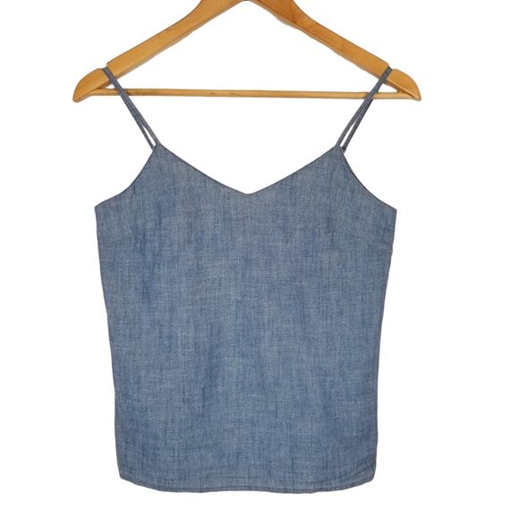 J. Crew Tops - J. Crew Women's Chambray Blue Polyester Cotton Tank Top Size 00